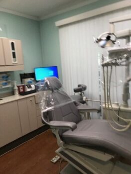 dentist chair with computer